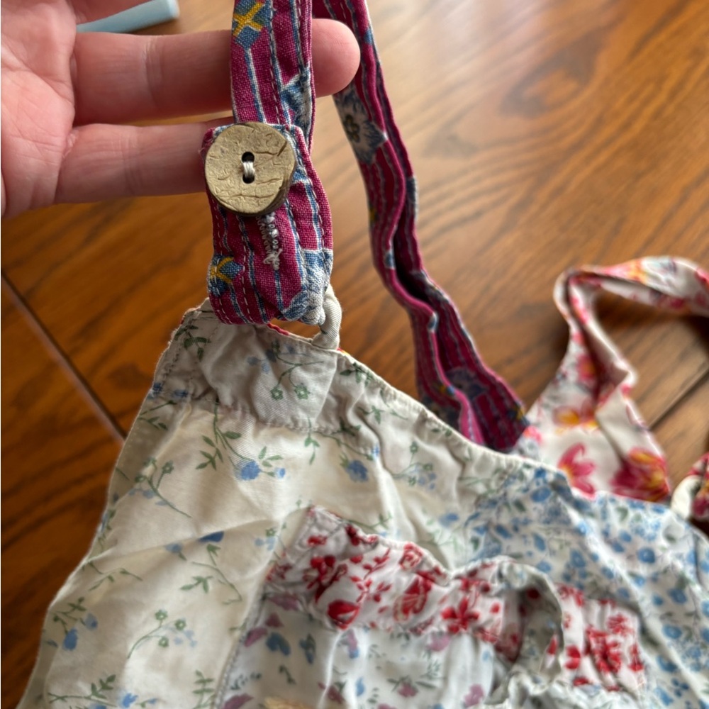 Sacred Threads Overalls Romper Patchwork Boho Hip… - image 5